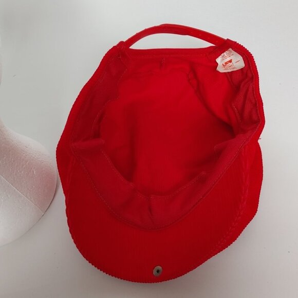 VINTAGE COORS Beer Poorboy Hat Cap Corduroy Hat RED Embroidered - Picture 8 of 8